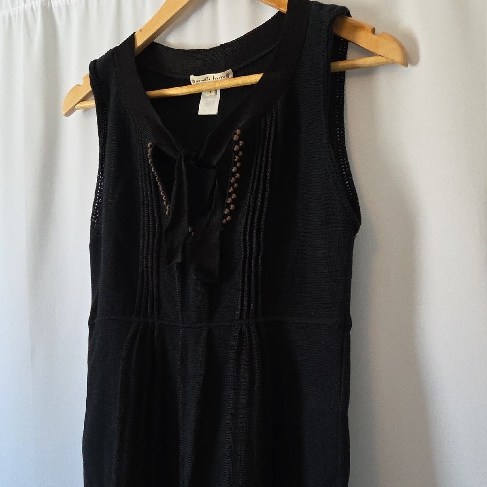 Nanette Lepore Black Sleeveless Mini Sweater Dress